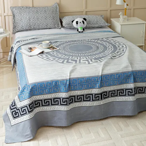 Image of Story@Home Geometric Double Bedsheet with Pillow Cover