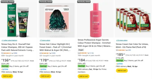 Image of Streax Beauty Product At Minimum 50% Off