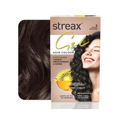 Image of Streax Gel Hair Colour Dark Brown 3, 150ml
