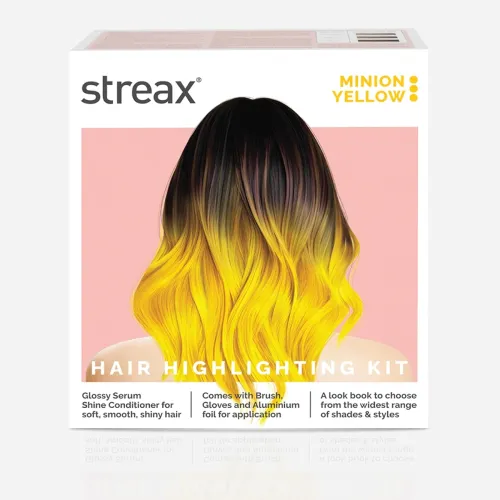 Image of Streax Hair Colour Highlight Kit, Minion Yellow.