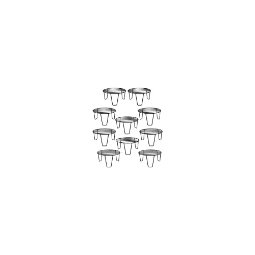 Image of NAYRA Black Color Strong Legs Metal Round stands Set of 10