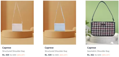 Image of Structured Shoulder Hand Bag UP to 89% Discount