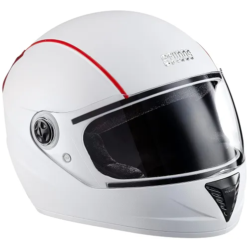 Image of Studds Professional White With Red Strip Full Face Helmet (M)