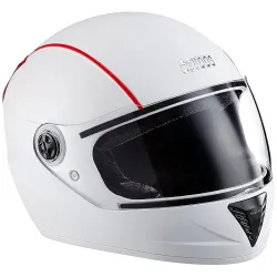 Studds Professional White With Red Strip Full Face Helmet (M)
