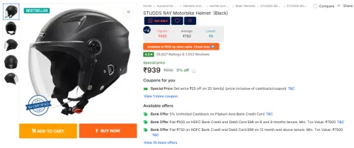 Image of STUDDS RAY Motorbike Helmet 