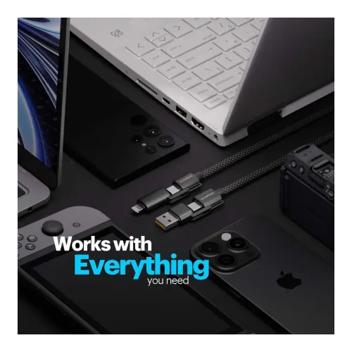Image of Stuffcool Quad Pro 4 in 1 Metal Braided Cable