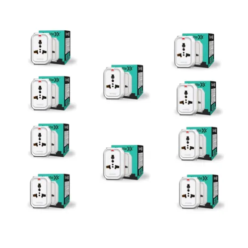 Image of Sturlite Alyx 3 Pin Plug| Universal AC Travel Adapter| ABS Strong Body Socket (Pack of 10)
