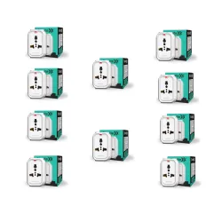 Sturlite Alyx 3 Pin Plug| Universal AC Travel Adapter| ABS Strong Body Socket (Pack of 10)