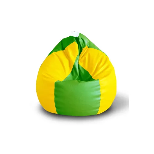Image of Style Homez Premium Leatherette Classic Bean Bag Size XXL Green Yellow