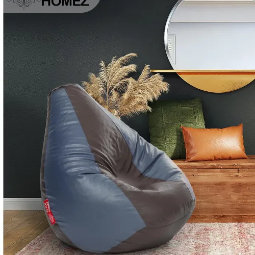 Image of Style Homez XXXL Leatherette Bean Bag Cover – Brown Grey