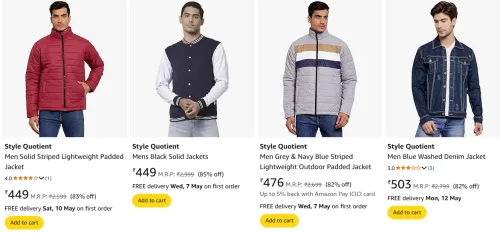 Image of Style Quotient Jacket for Men Minimum 80% Discount