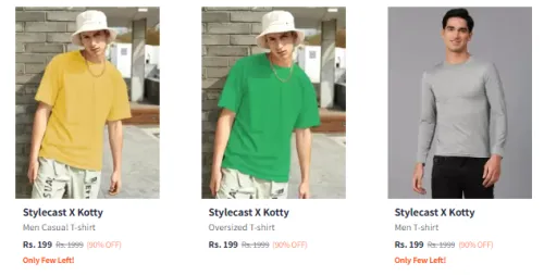 Image of Stylecast X Kotty Men's T-shirt Flat 90% Discount