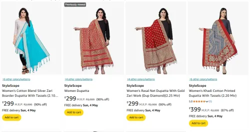 Image of StyleScope Women Dupatta at Minimum 90% Off