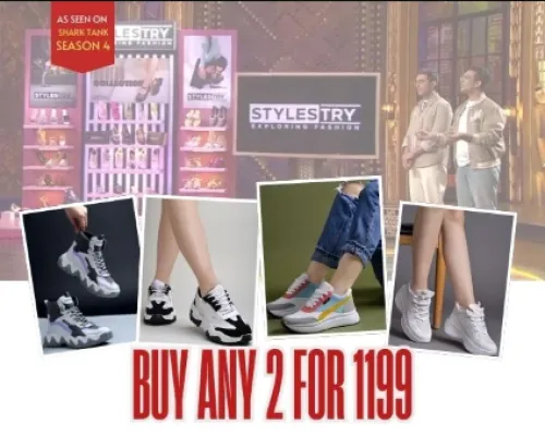 Image of Stylestry Offer : Buy any 2 footwear at just ₹1199
