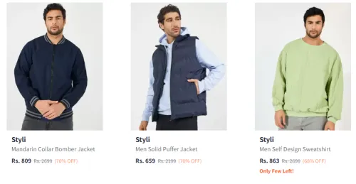 Image of Styli Men Fashion Jacket Flat 70% Discount