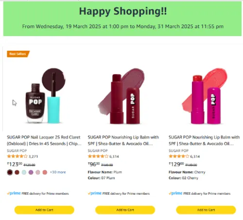 Image of SUGAR Cosmetics Loot :Buy ₹199 and get a free Sunscreen Vitamin C