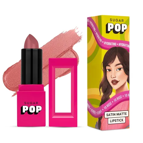 Image of SUGAR POP Satin Matte Lipstick - 10 Rose 3 gm