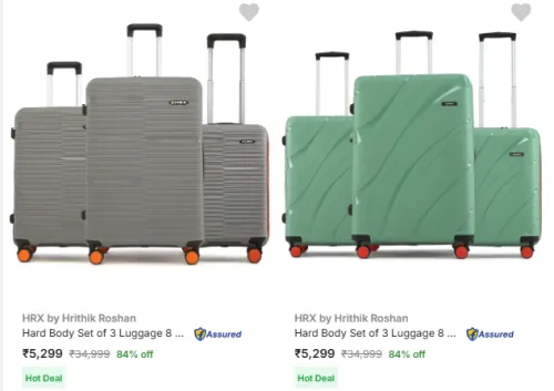 Image of hrx by hrithik roshan suitcas Pack of 3 Minimum 80% Discount