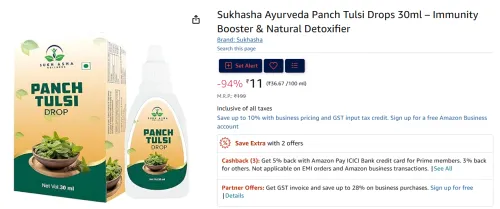 Image of Sukhasha Ayurveda Panch Tulsi Drops 30ml