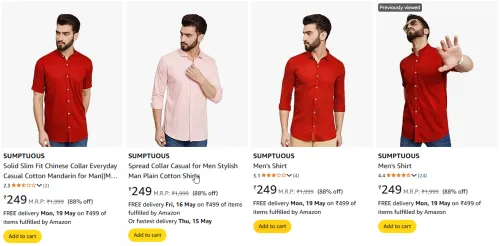 Image of SUMPTUOUS Men Stylish Shirt At Stating ₹249