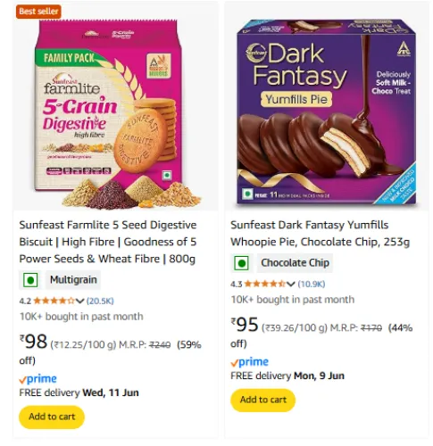 Image of Sunfeast Farmlite 5 Seed Digestive Biscuit up to 59% Discount