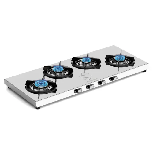Image of Sunshine Falcon Plus Ultra Slim 4‑Burner Gas Stove (Silver)