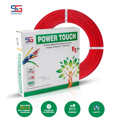 Image of Super GEC Power Touch House Wire and Cable | FR PVC Insulated Pure Copper Wire | 73 Meter Length for Domestic