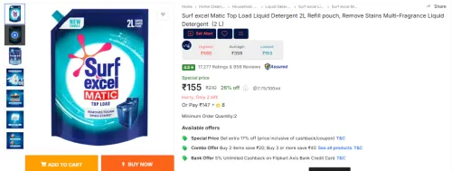 Image of Surf excel Matic Top Load Liquid Detergent 2L