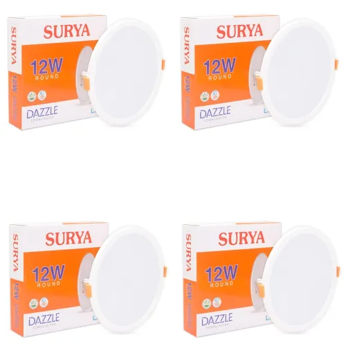 Image of Surya 12W Led Dazzle Round Downlighter (Pack of 4)