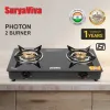 SURYAVIVA Photon 2B BK Toughened Glass Manual Gas Stove