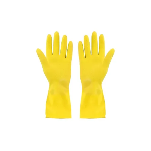 Image of Suzec Reusable Latex Cleaning Gloves (Yellow, 1 Pair)