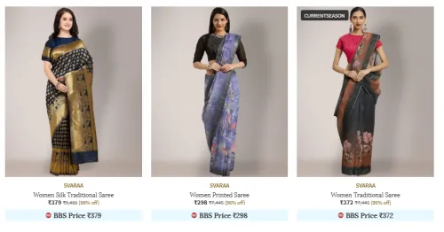 Image of SVARAA Women Fashion Saree Minimum 80% Discount