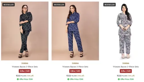 Image of SVARAA Brand Women's Co-ord Set @ Upto 70% Discount
