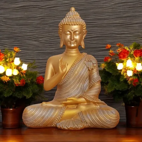 Image of Swadeshi Decors New 21 Centimetre Meditating Sitting Buddha Statue