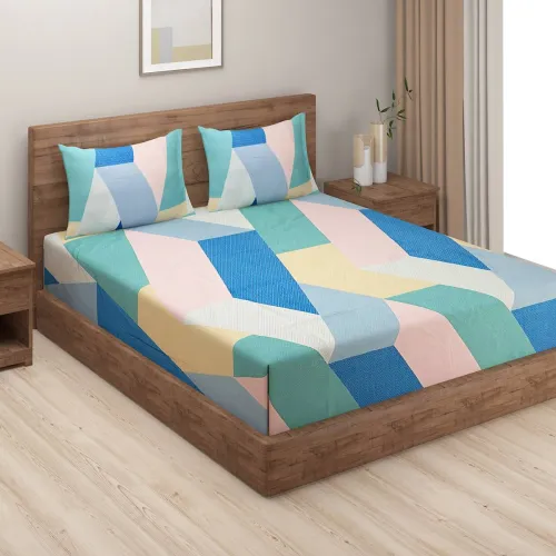Image of SWAYAM cotton double printed flat bedsheet (Pack of 1)
