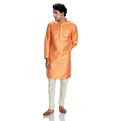 Symbol Mens Polyester Brocade Kurta Pyjama Set (2pcs)