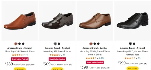 Image of Symbol Mens Formal Shoes up to 86% discount starting at ₹289