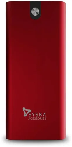 Image of Syska 20000 mAh 18 W Power Bank (Blazing Red, Lithium Polymer, Fast Charging for Laptop)
