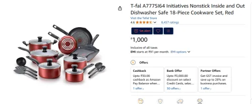 Image of T-fal A777SI64 Nonstick 18Pcs Set