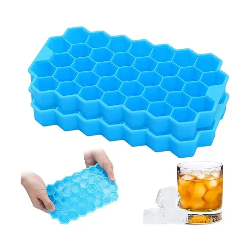 Image of T TOPLINE Ice Cube Tray Silicone for Freezer Reusable (Multi Color)