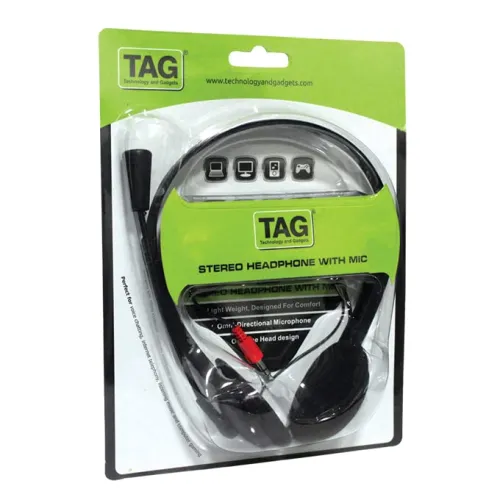 Image of TAG Wired Over Ear Headphone Headset with Mic