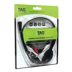 TAG Wired Over Ear Headphone Headset with Mic