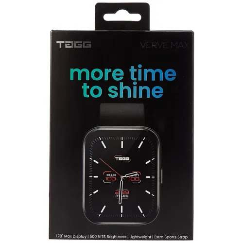 Image of TAGG Verve MAX calling smartwatch with 1.78 inch display, 24*7 heart and blood rate monitoring, female health tracking (