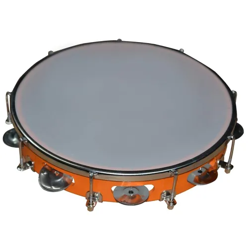 Image of Tambourine Hand Percussion Musical Instrument FITTING SKIN MULTICOLOUR