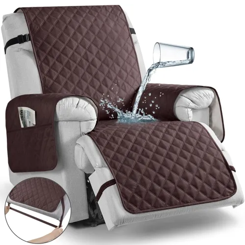 Image of TAOCOCO Non-Slip Recliner Chair Cover, Pet Sofa Slipcover With Elastic Straps