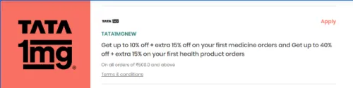 Image of Tata 1mg offer: Get Extra 15% on your 1st medicine & health products