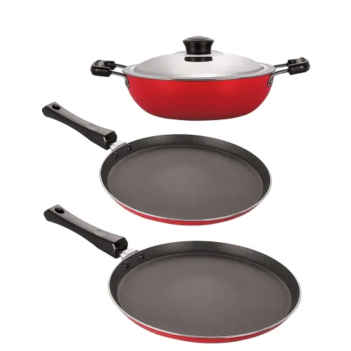 Image of Tawa & Deep Kadai Set (3 pcs) Non-Stick
