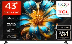 TCL 108 cm (43 inch) QLED 4K Google TV (2025 Edition, Dolby Vision & Atmos), 43T6C