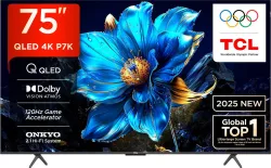 TCL 189cm (75 inch) QLED 4K Google TV (2025 Edition, Dolby Vision/Atmos), 75P7K
