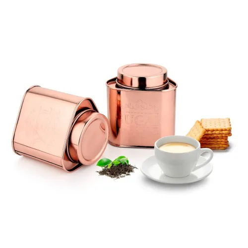 Image of Tea Sugar JAR Triangle Copper 2Pcs